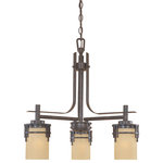 Designers Fountain - Mission Ridge 3-Light Down Chandelier, Warm Mahogany - Bulbs not included