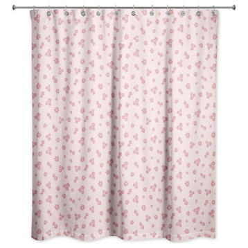 Pink Daisy Pattern 71x74 Shower Curtain