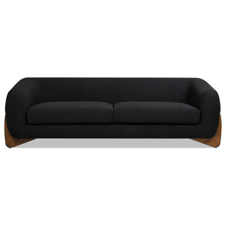 Alpine 90.5" Sherpa Sofa, Ebony Black Boucle
