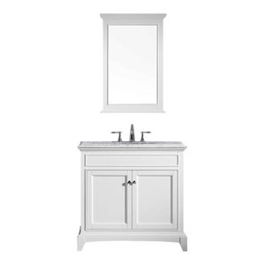 Eviva Elite Princeton 36 White Vanity Transitional Bathroom Vanities And Sink Consoles By Homesquare