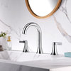 Luxier WSP11-T 2-Handle Widespread Bathroom Faucet with Drain, Chrome