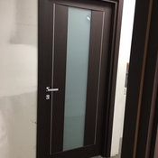 Modern Swing Door with Laminate Insert in Wenge Finish