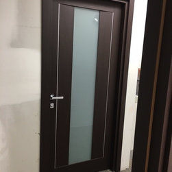 Modern Swing Door with Laminate Insert in Wenge Finish - Interior Doors