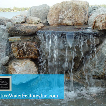 Waterfall wrapped around pool