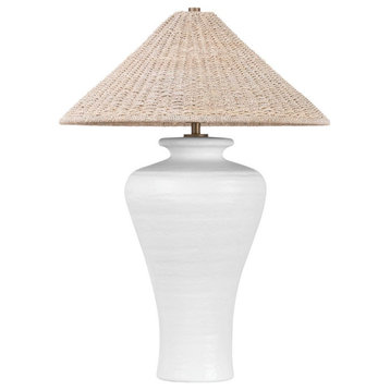 Pezante Table Lamp, Patina Brass/Ceramic Loft White