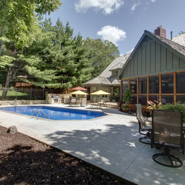 Pool With Patio, Bar, and Hot Tub