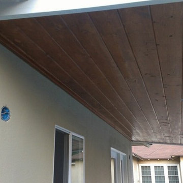 Back yard dry tolerant landscape. garage conversion