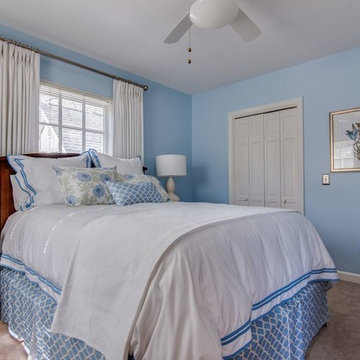 Charlotte, NC- Traditional Blue floral Guest Bedroom