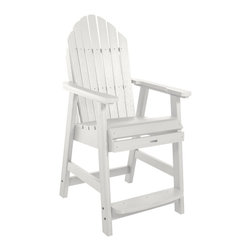 Highwood USA - Hamilton Counter Height Deck Chair, White - Outdoor Bar Stools And Counter Stools