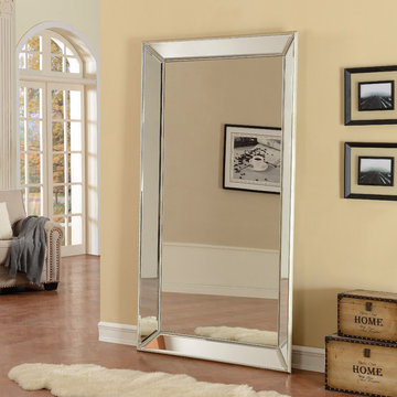 Metallic floor mirror