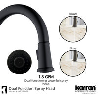 Karran KKF330 1-Handle Pull Down Dual Function Sprayer Faucet, Matte Black