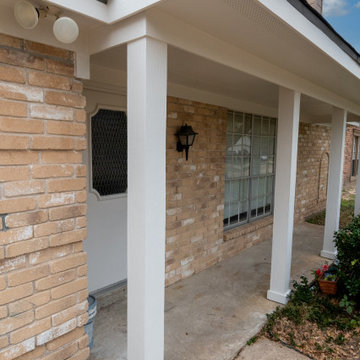 Brick Home Refresh with Hardie Siding, Fascia, Soffit, and Modern Column Replace