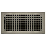 Wholesale Registers - Brushed Nickel Rockwell Plated Steel Craftsman Floor Register, 6"x12" - Customize your homes floors with style with our 6" x 12" rockwell floor registers. The clean design enhanced with our brushed nickel finish is sure to appease your eyes. This air vent is designed to drop into a 6" x 12" hole and can be affixed to a sidewall with spring clips. The solid 3mm steel faceplate is 7 3/8" x 13 3/4" and is coated with a clear lacquer to prevent rust. The steel damper adjusts to allow hot and cold air through at your discretion.