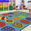 Flagship Carpets VA297-44A 7'6"X12' Patterned Circles Educational Rug