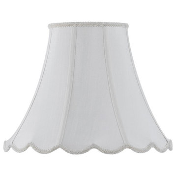 Cal Lighting Vertical Piped Scallop Bell, White/White, 12.75"