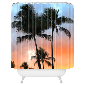 Deb Haugen sunset palm Shower Curtain, Standard