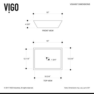 Vigo VG04007 Vinca 18" Rectangular Stone Composite Vessel - White