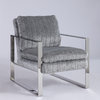 Armchair With Channel Back 2012 - Polished Stainless Steel - Grey(Pack Of 1)