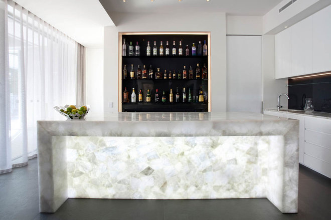Contemporary Home Bar by Touch Wood Cabinetry