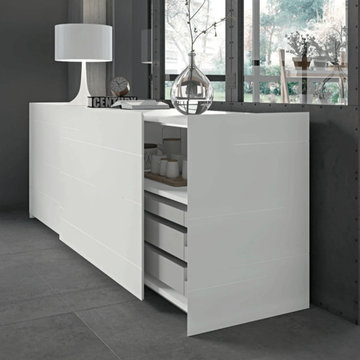Infinity white elegant sliding door sideboard by Morassutti