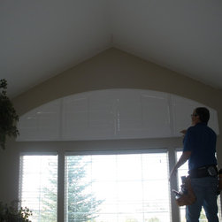 Arch Shaped PolyCore Shutter install - Interior Shutters