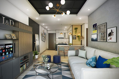 Family room - contemporary family room idea in Other