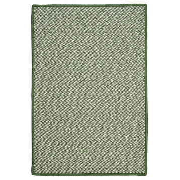 Colonial Mills Outdoor Houndstooth Tweed Braided Ot68 Leaf Green 2x3