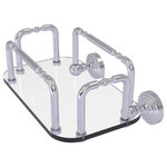 Allied Brass - Waverly Place Wall Mounted Guest Towel Holder, Satin Chrome - This elegant wall mounted guest towel tray will add style and convenience to your bathroom decor. Ideally sized to hold your favorite guest towels or a standard box of Kleenex Tissues. Keep your vanity top organized and clutter free with this wall mounted accessory.  Tempered glass and brass rails are used to make this item sturdy and stylish. Any of our lifetime designer finishes will provide a lifetime of use.