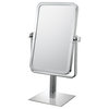 Rectangular Free Standing Mirror With 3X and 1X Magnification, Chrome