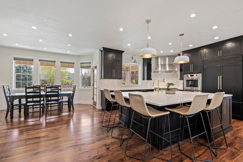 Black Cabinet Kitchen and Living Room