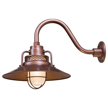 1-Light 14" Copper RLM Railroad Shade