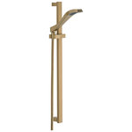 Delta - Delta Dryden Single-Setting Slide Bar Hand Shower, Champagne Bronze, 57051-CZ - Wash the day away with this super functional handshower, giving you water any way you need it, anywhere you want it.  The handshower easily adjusts on the wall-mount slide bar to accommodate every user.  The built-in backflow protection system incorporates two certified check valves for your peace of mind.  Delta is committed to supporting water conservation around the globe and has been recognized as WaterSense Manufacturer Partner of the Year in 2011, 2013, and 2014.