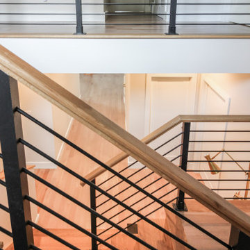 Project #71 | Modern Hickory Staircase with Horizontal Balustrade