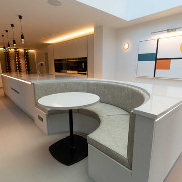 Ibiza influenced contemporary living,kitchen and dining space, Lancashire