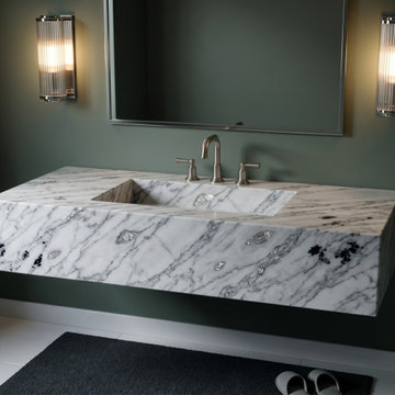 Bespoke Platinum White Marble Sinks | Silver & Ice Collection