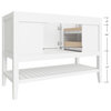 48" Bathroom Vanity With Open Shelf Bottom and 2 Left & Right Drawers, White