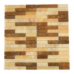Honey Onyx Marble & Wood Look Marble Authentic Glass Mosaic Tiles Collection - Home Accessories & Decor