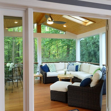 Design Builders mahogany screened porch & Zuri deck in Potomac MD