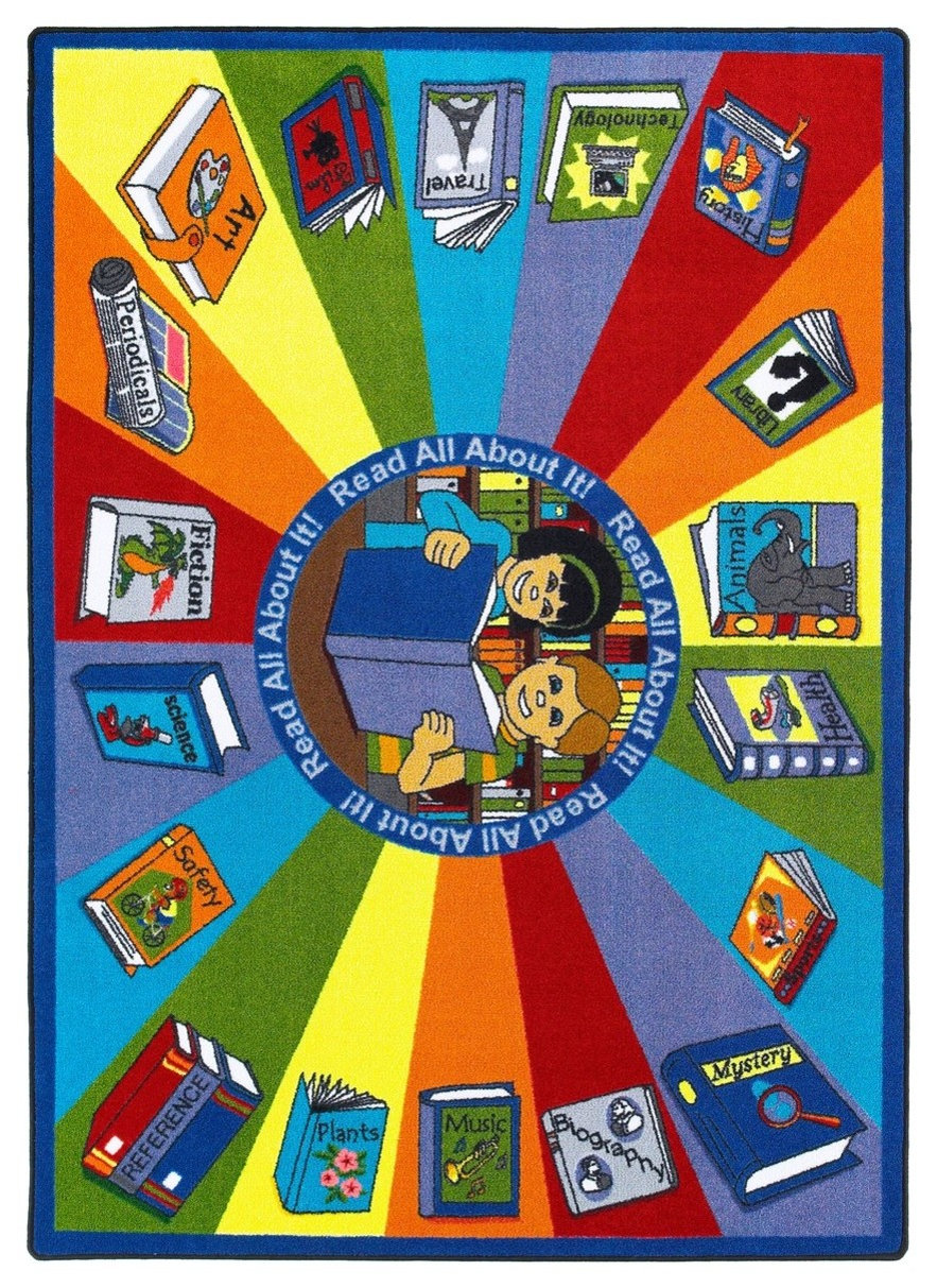 Kid Essentials Rug, Read All About It, 5'4