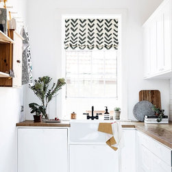 Quick Fix Washable Roman Window Shades Flat Fold , Inkflow - Roman Shades
