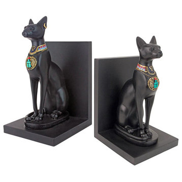 Design Toscano Set of 2 Bastet Cat Goddess Bookends