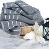 Rice Weave 6-Piece Cotton Towel Set, Silver