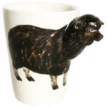 Blue Witch Ceramics Inc. - Sheep 3D Ceramic Mug, Black - Fun, unique, and convenient, the Sheep 3D Ceramic Mug is the perfect addition to your mug collection. Made of microwave and dishwasher-safe ceramic, nothing can stop you from enjoying your favorite beverage in style. Its positively charming three-dimensional and hand-painted design makes a playful and quirky tribute to your favorite animal, environment, or activity.