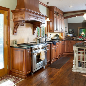 Door style: Covington | Species: Eucalyptus | Finish: Truffle with Ebony glaze