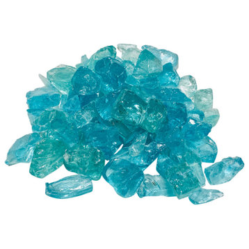Fireglass Nuggets 1" to 2" 10 lbs for Fire Pit, Light Blue