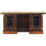Parker House - Parker House Huntington Double Pedestal Executive Desk in Pecan - Our Huntington Library Wall bears class and high quality while serving as a modular and multi-functional unit. This collection can be configured as an Entertainment Center, Home Office, Bookcase Wall, and Entertainment Bar Wall. By offering a wide variety of custom storage options, this group is sure to suit your individual and household needs. The Huntington system offers durable wood construction in an Antique Vintage Pecan finish and decorative trims, which adds to its stunning Traditional English Style. This group will be sure to infuse your home with an intricate and lustrous feel while providing enhanced functionality.