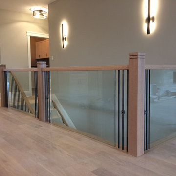 Metal and glass railing.