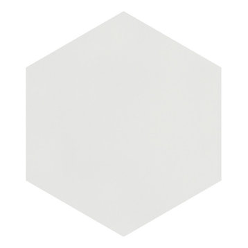 Textile Hex Porcelain Floor and Wall Tile, White
