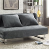 Velvet, Modern sofa bed with  winged back design, Gray