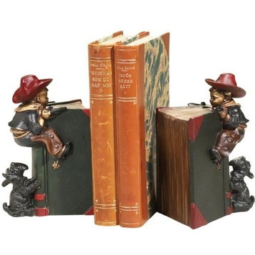 Bookends Bookend AMERICAN WEST Lodge Cowboy and Scottie Resin